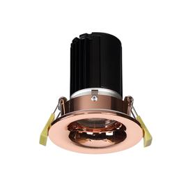 DM201575  Bruve 12 Tridonic powered 12W 4000K 1200lm 12° LED Engine,350mA , CRI>90 LED Engine Rose Gold Fixed Round Recessed Downlight, Inner Glass cover, IP65